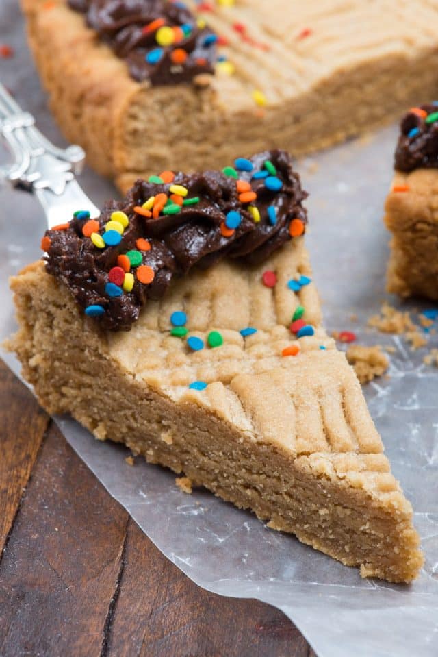 slice of peanut butter cookie cake