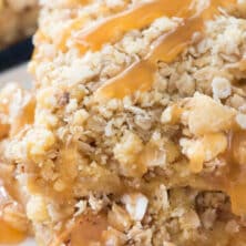stack of apple crumble bars