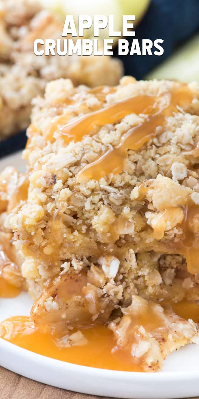 stack of apple crumble bars