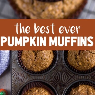 collage of pumpkin muffins photos