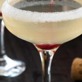 French 75 in champagne glass