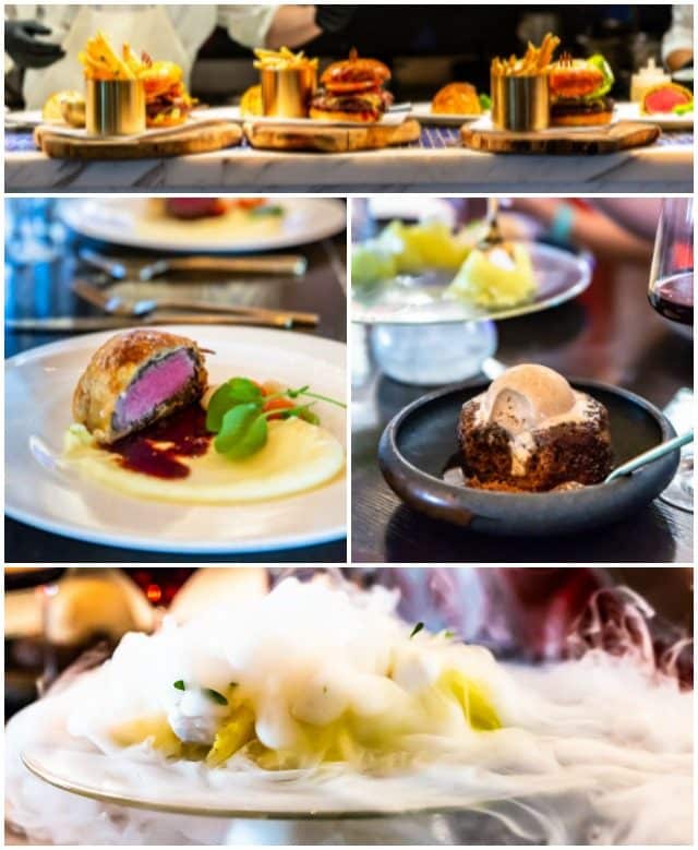 Collage of food from Hell's Kitchen in Las Vegas