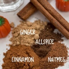 overhead shot of pumpkin pie spice ingredients