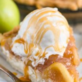 slice of cheesecake apple pie