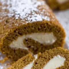 pumpkin roll sliced