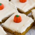 pumpkin bars with cream cheese frosting