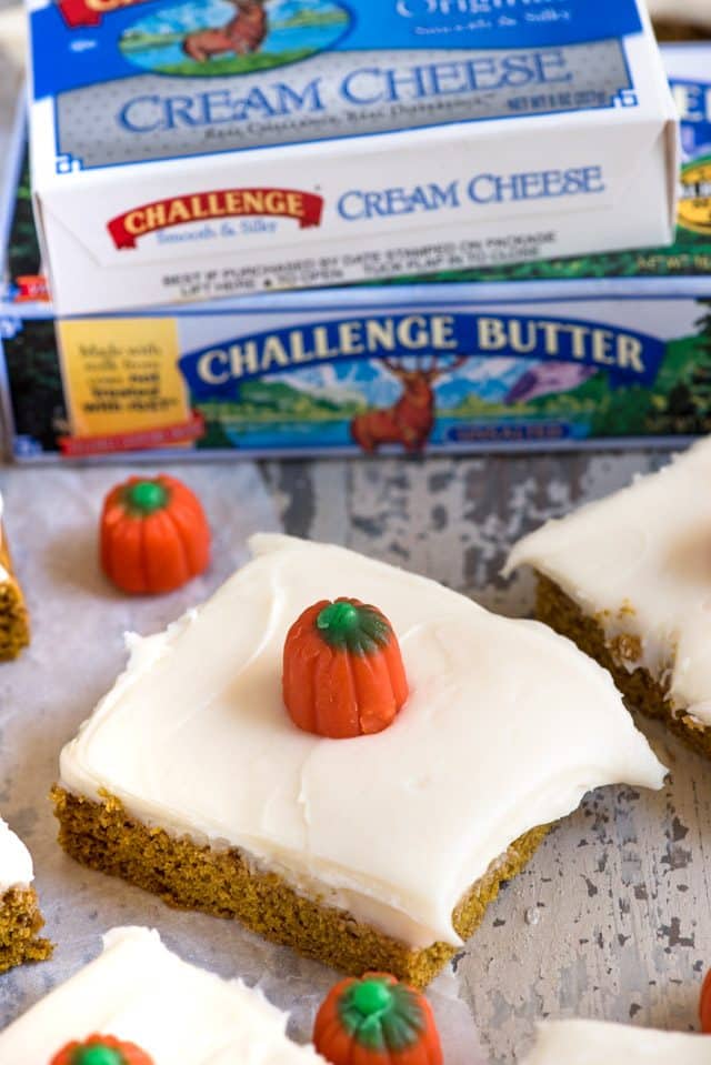 pumpkin bars with challenge dairy