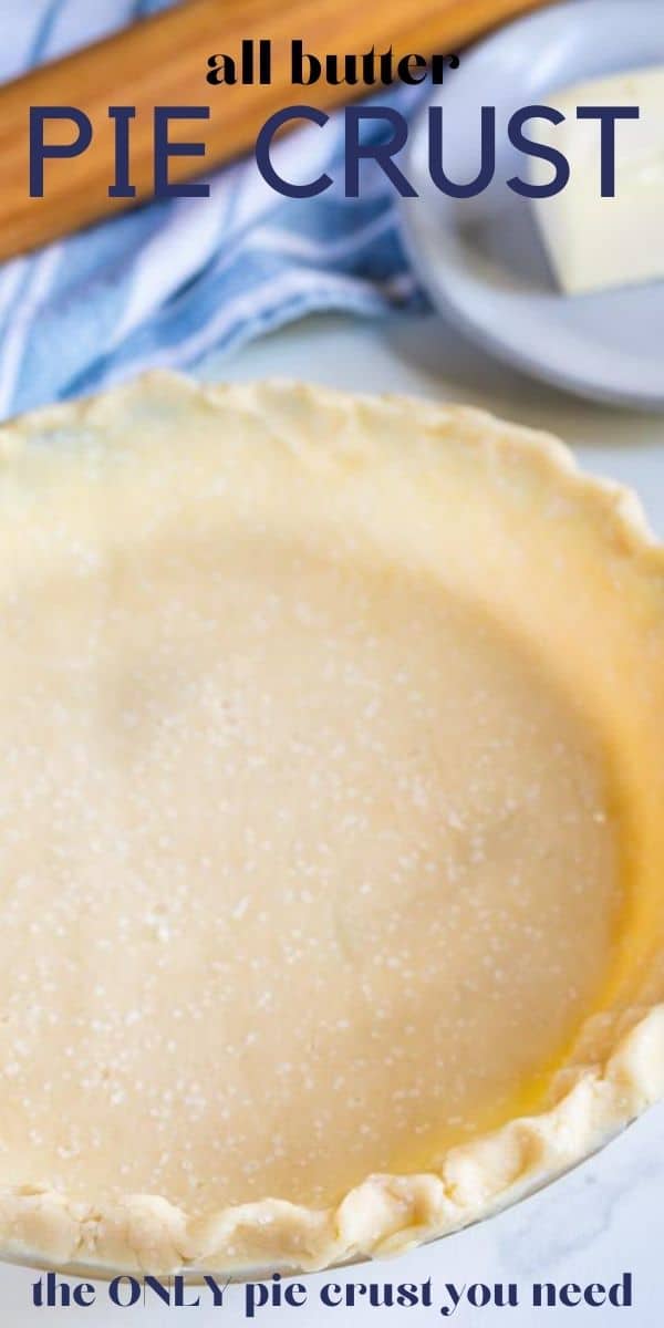 This EASY Pie Crust Recipe with butter is the best homemade flaky pie crust you'll ever make. NEVER buy a store bought pie crust again once you make this one!