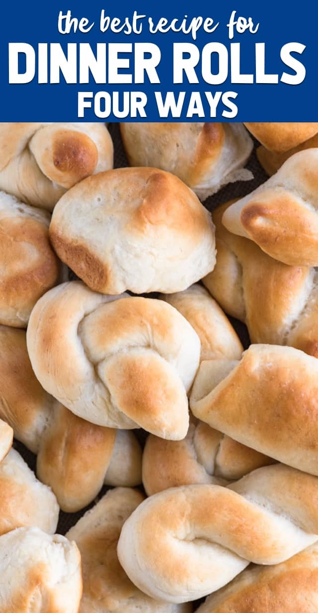 overhead shot of buttery homemade rolls