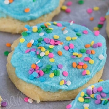 Lofthouse cookies with blue frosting