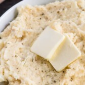 overhead shot of make ahead mashed potatoes