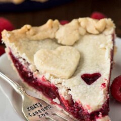 slice of raspberry pie