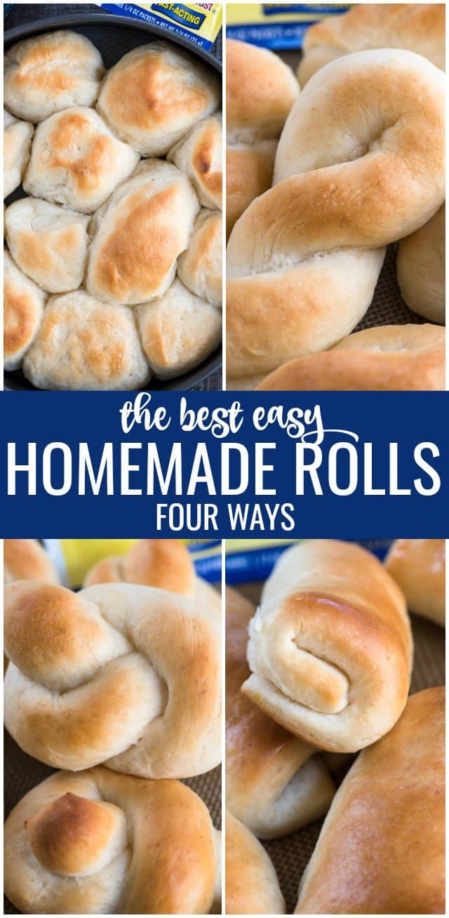 collage of dinner roll photos