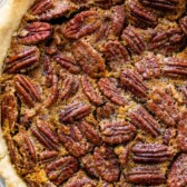 overhead shot of pecan pie