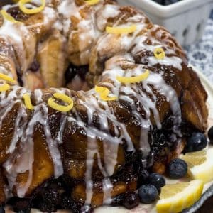 blueberry monkey bread on plate