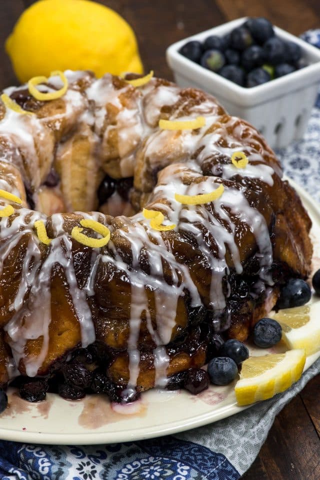 blueberry monkey bread on plate