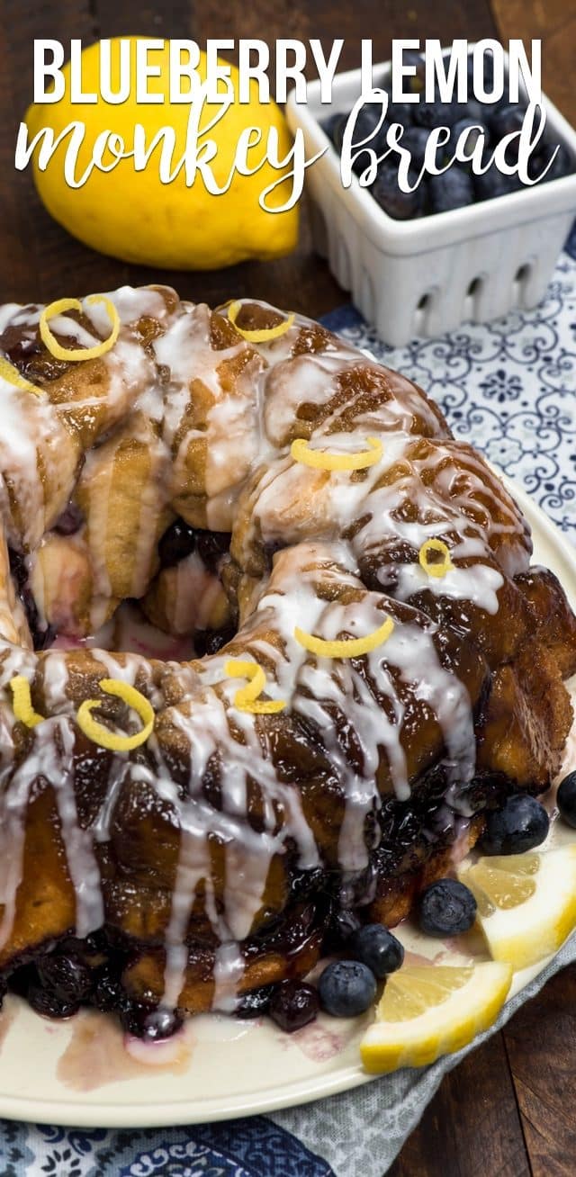 Blueberry Lemon Monkey Bread on plate