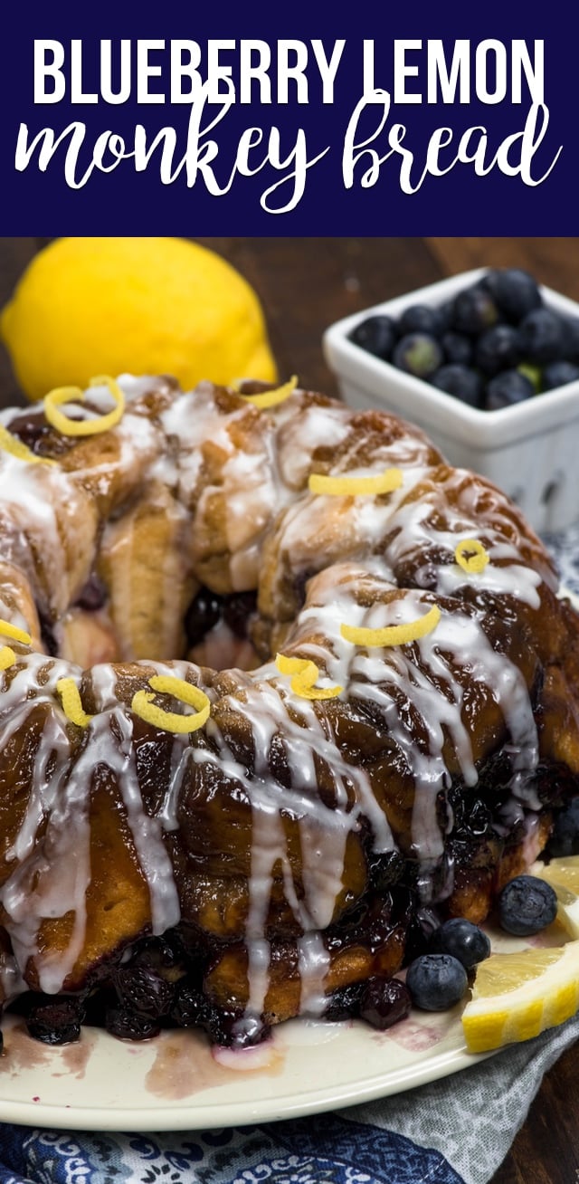 Blueberry Lemon Monkey Bread on plate