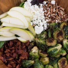 overhead of Brussels sprout salad