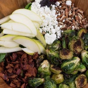 overhead of Brussels sprout salad