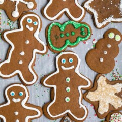 overhead shot of gingerbread cookies