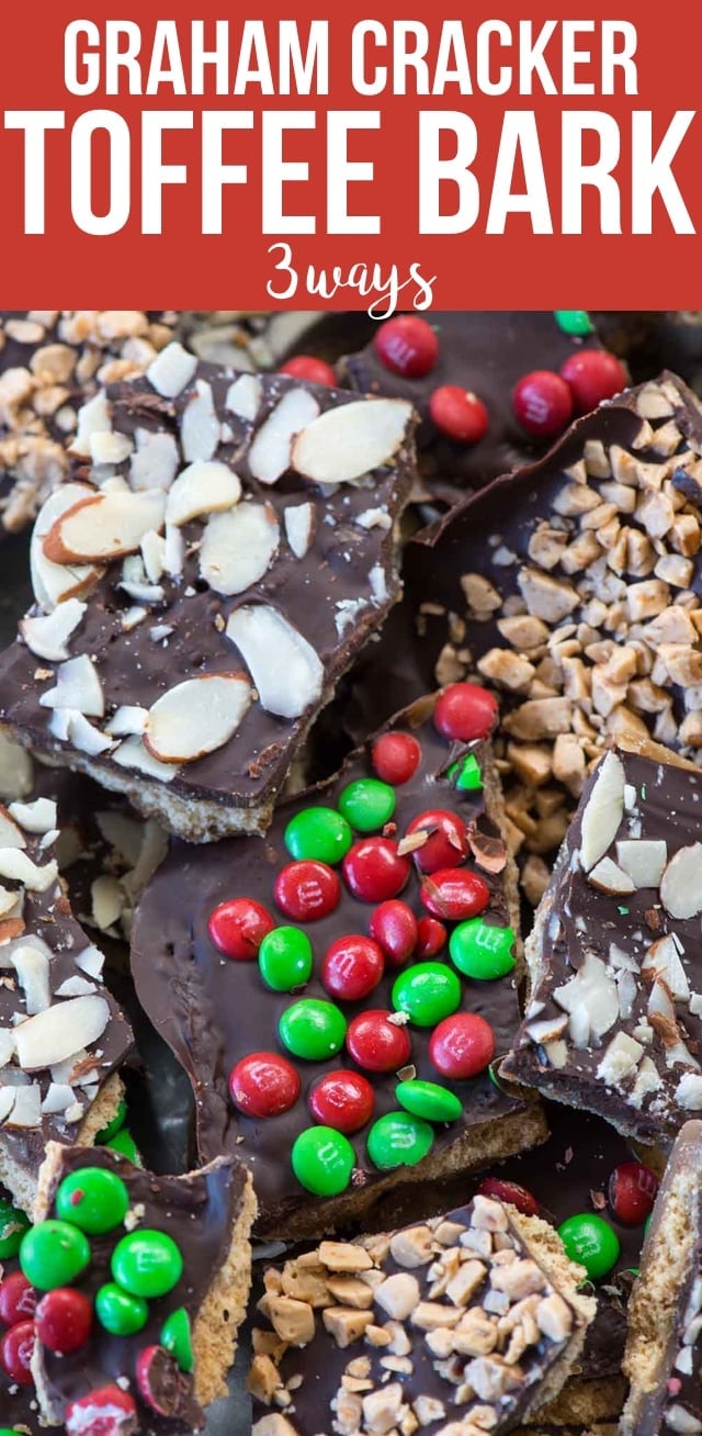 Graham Cracker Toffee Bark 3 Ways Crazy For Crust