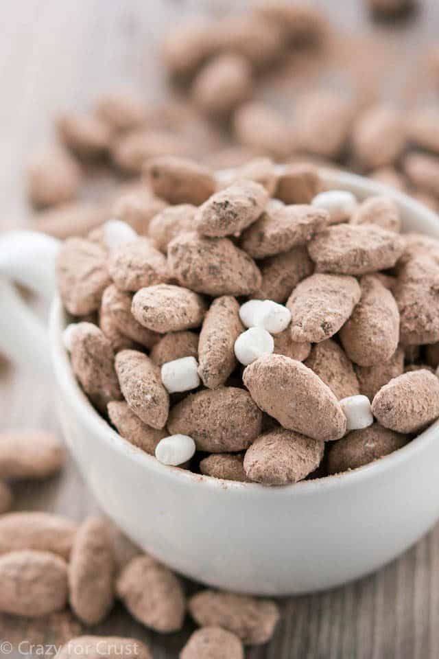 hot chocolate almonds in bowl