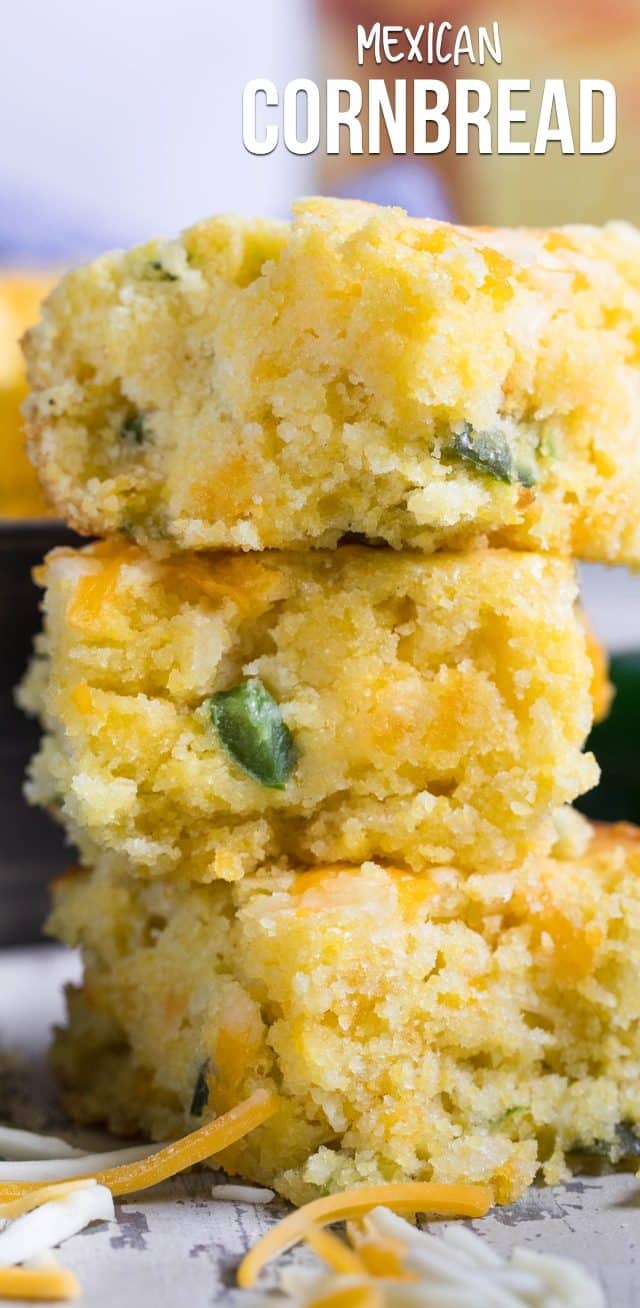 stack of Mexican cornbread