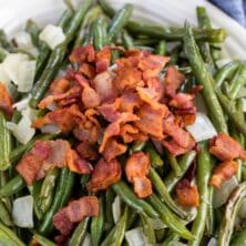 roasted green beans on plate