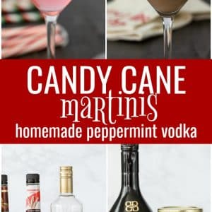candy cane martini (candy cane infused vodka)