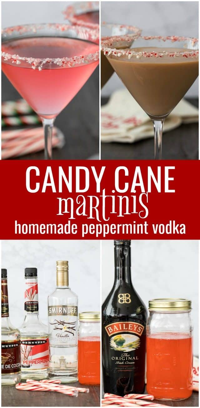 candy cane martinis collage