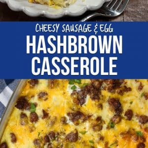 easy hash brown casserole (eggs, sausage, & cheese)