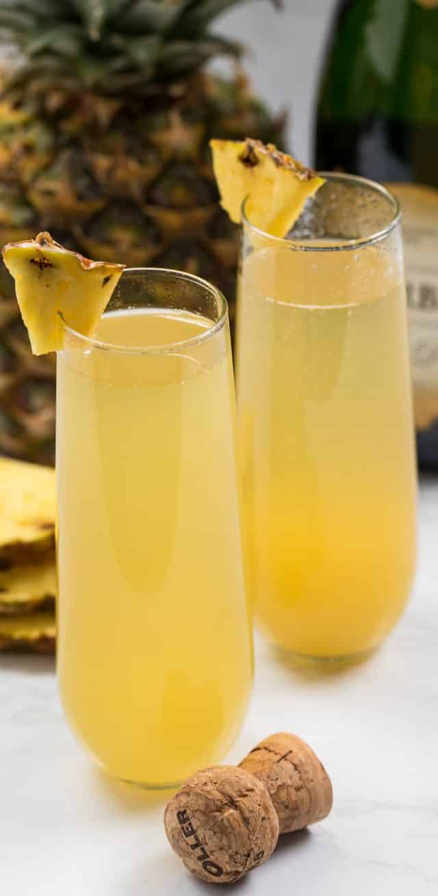 pineapple mimosa in glass