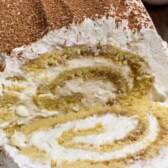 sliced tiramisu cake roll