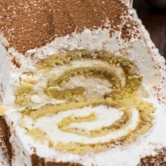 sliced tiramisu cake roll