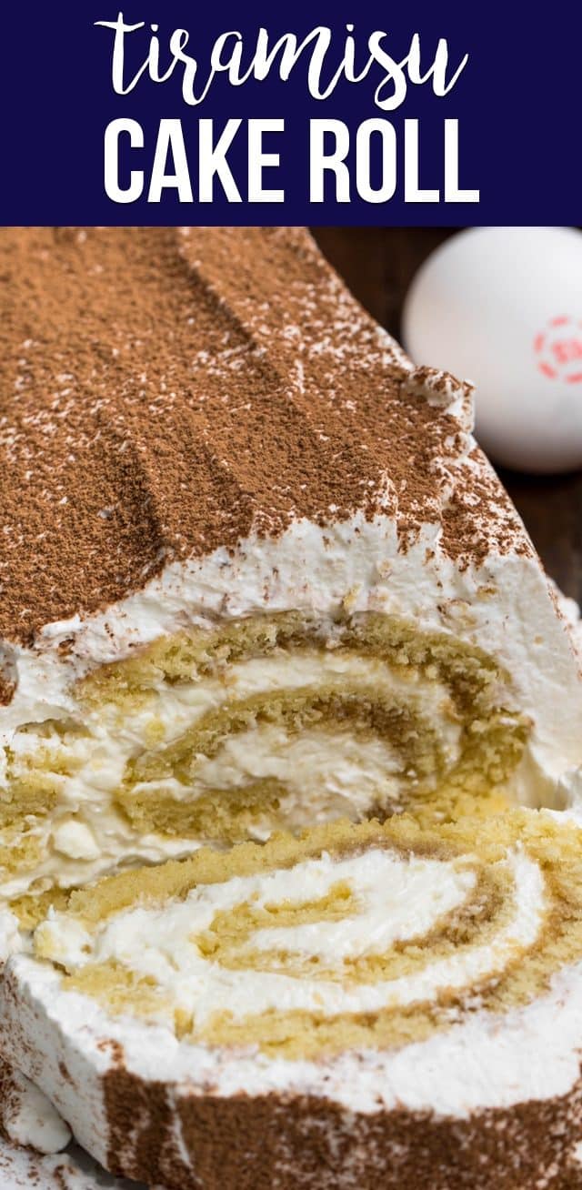 sliced tiramisu cake roll