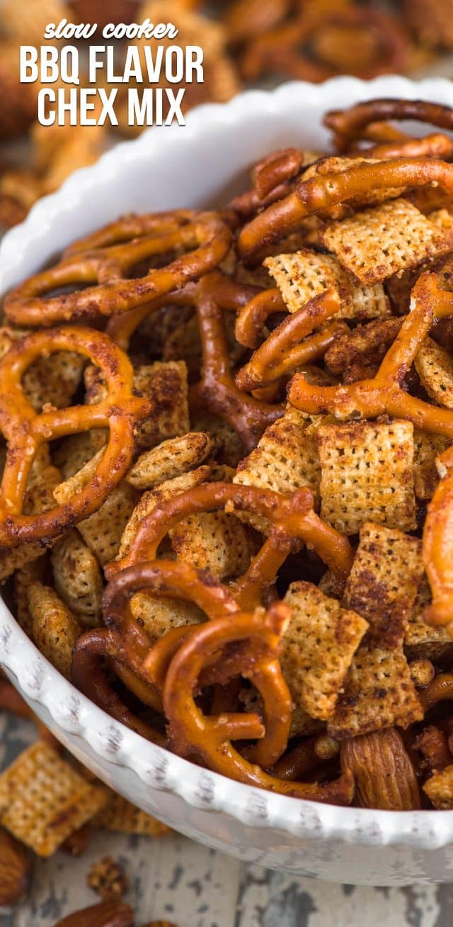 bbq Chex mix recipe in bowl