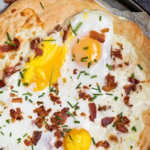 homemade breakfast pizza with
