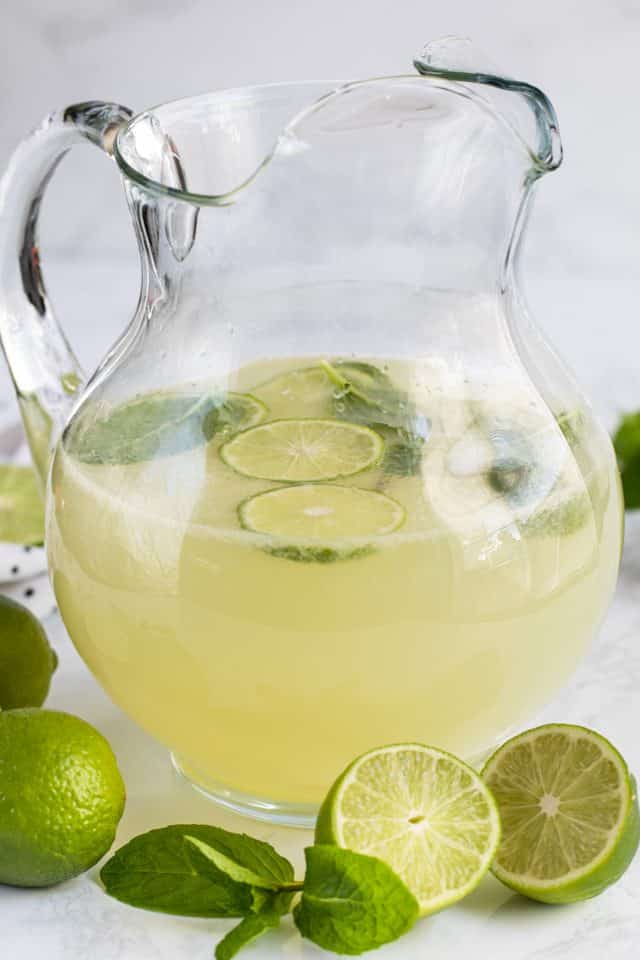 pitcher of vodka limeade punch