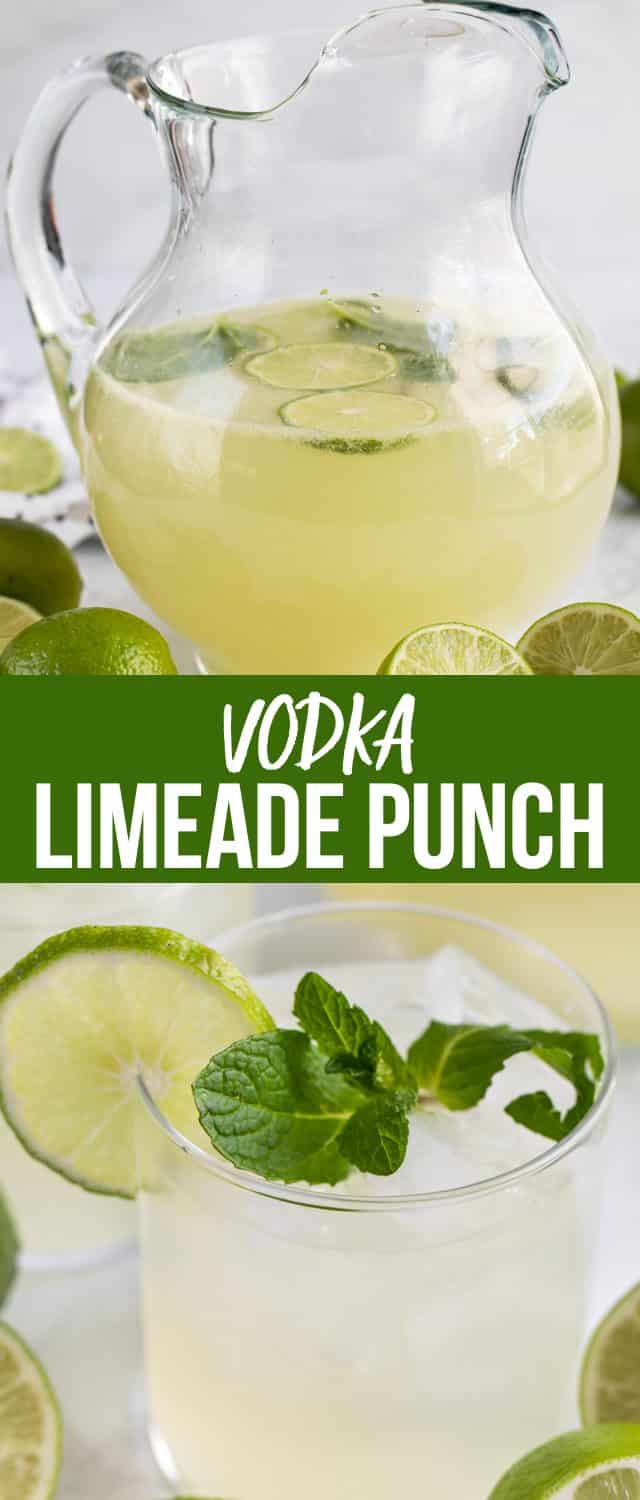 collage of vodka limeade punch recipes