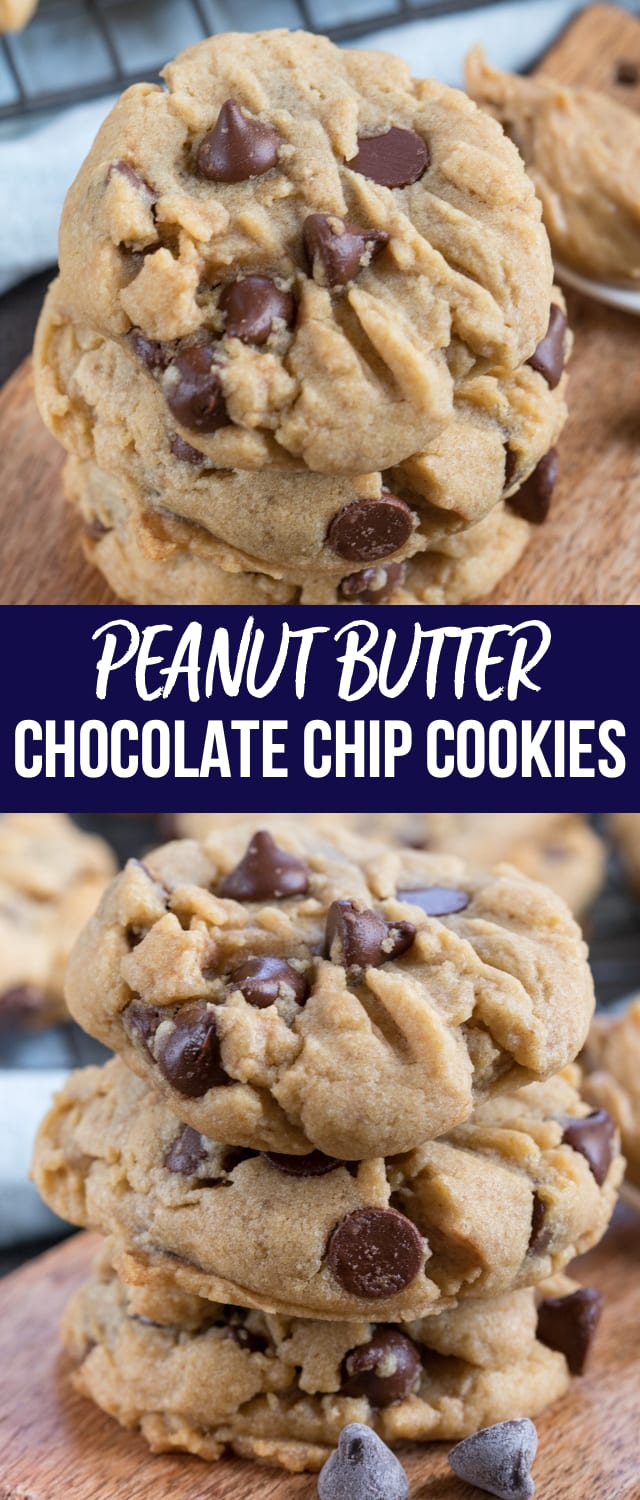 Soft & Chewy Peanut Butter Chocolate Chip Cookies