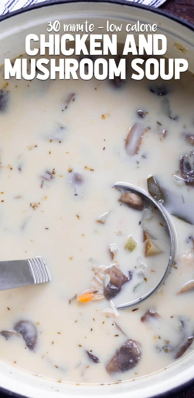 chicken mushroom soup in pot