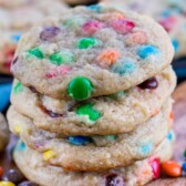 stack of mms cookies