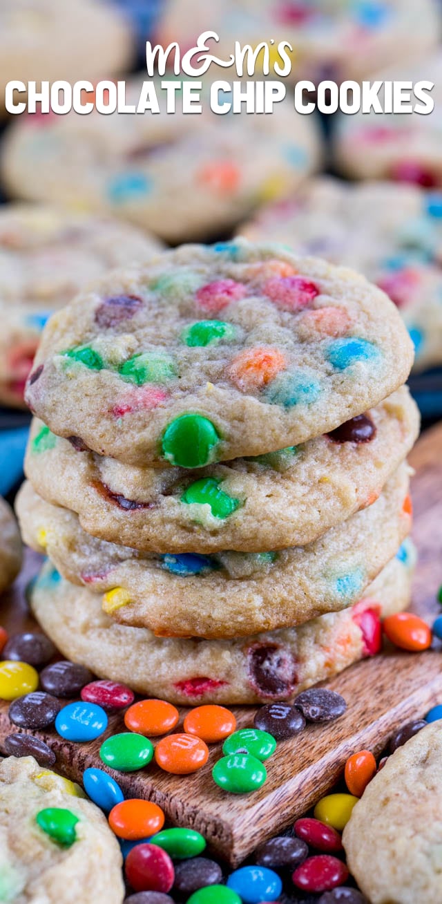 stack of mms cookies