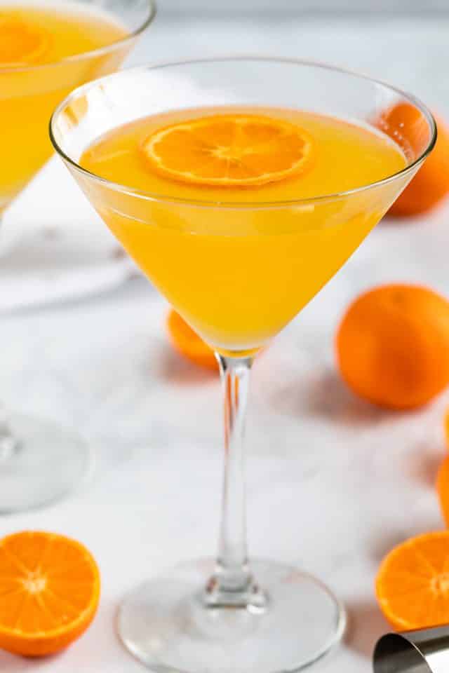 orange martini in glass