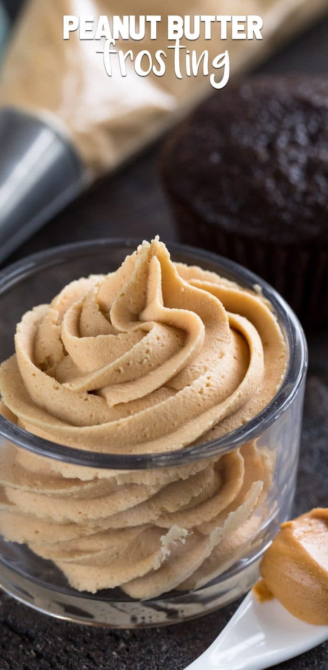 peanut butter frosting recipe in jar