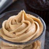 peanut butter frosting recipe in jar