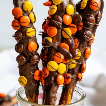 Reese's Dipped Pretzels in glass