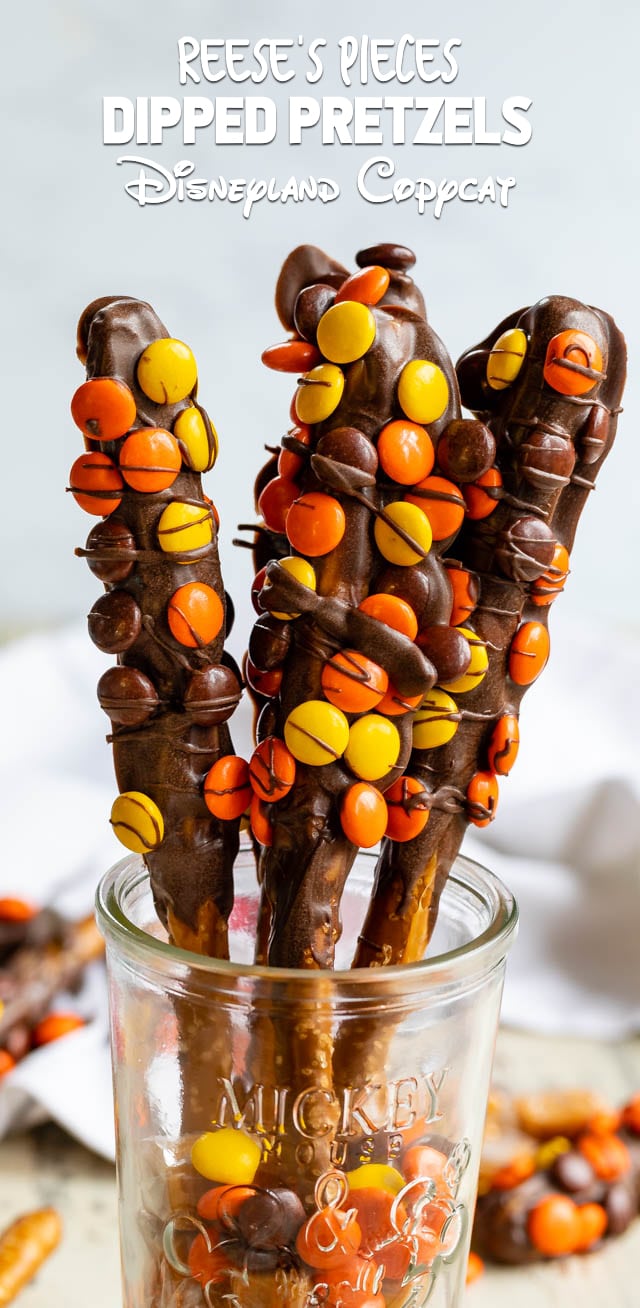 Reese's dipped pretzels in glass