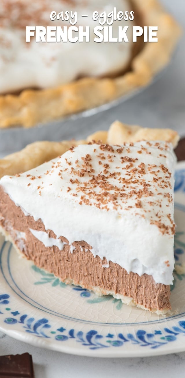 slice of French silk pie